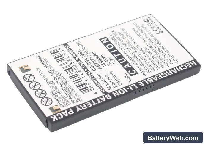 Sirius Stiletto SL2 Replacement Battery, 3.7V, 1450mAh, Li-ion 1