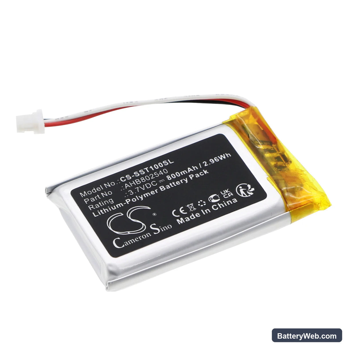 Sena Spider ST1 Replacement Battery, 3.7V, 800mAh, Li-Polymer 1