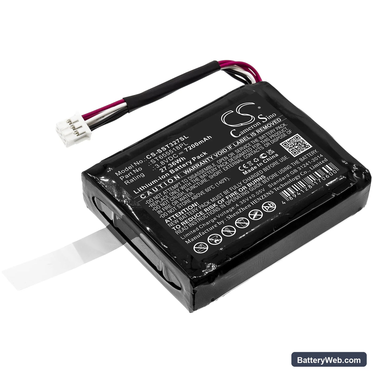 Senter ST327 Replacement Battery, 3.8V, 7200mAh, Li-ion 1