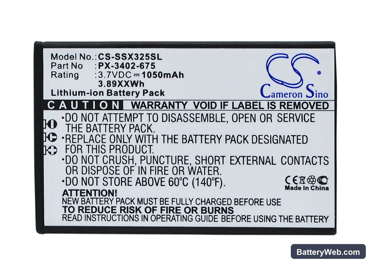 Simvalley SX-325 Replacement Battery, 3.7V, 1050mAh, Li-ion 1