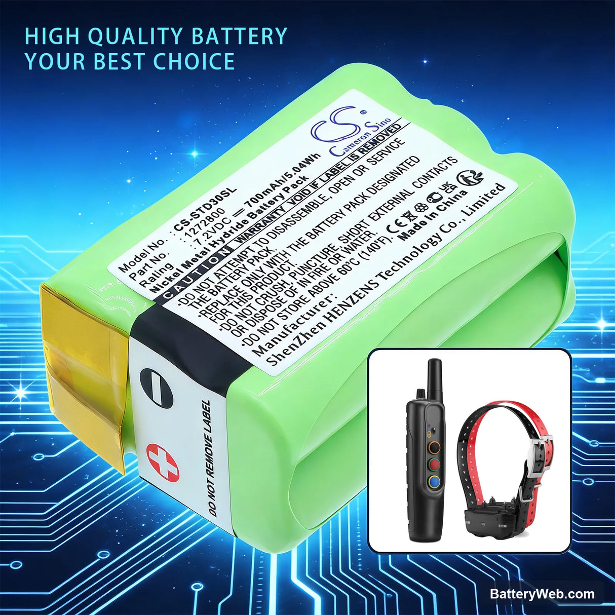 Tri-Tronics G3 Field Replacement Battery, 7.2V, 700mAh, Ni-MH 6