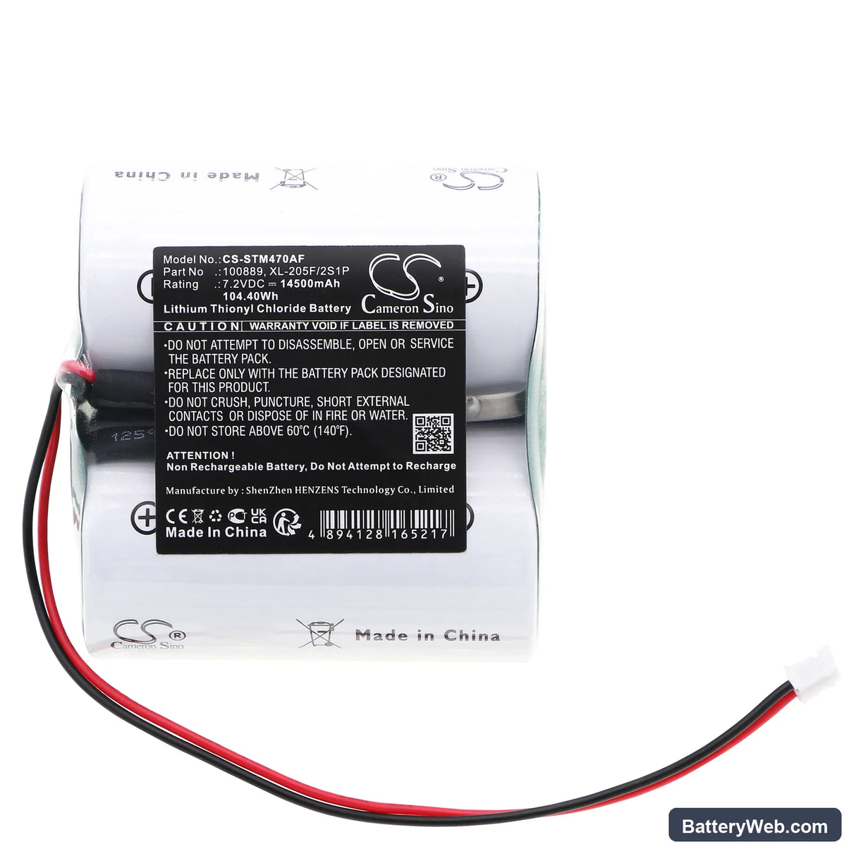 Seametrics iMag4700 Flowmeter Replacement Battery, 7.2V, 14500mAh, Li-SOCl2 3