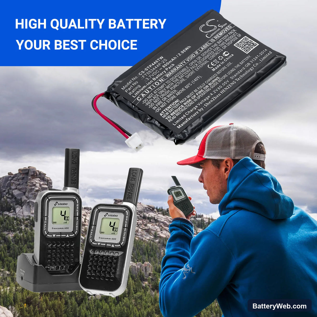Stabo freecomm 600 Set Replacement Battery, 3.7V, 800mAh, Li-ion 6