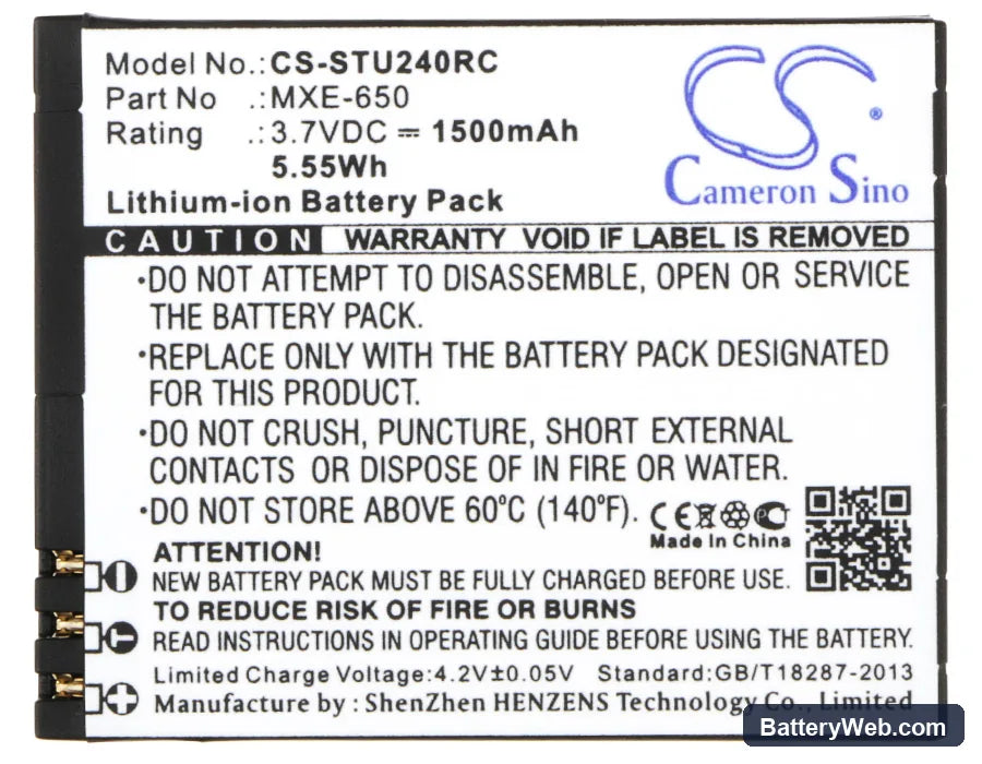 Tracfone Wireless U240C Replacement Battery, 3.7V, 1500mAh, Li-ion 5