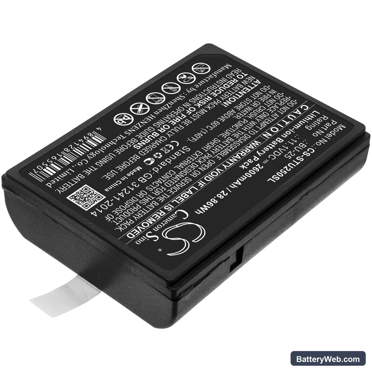 Sumitomo Type-25 Replacement Battery, 11.1V, 2600mAh, Li-ion 2
