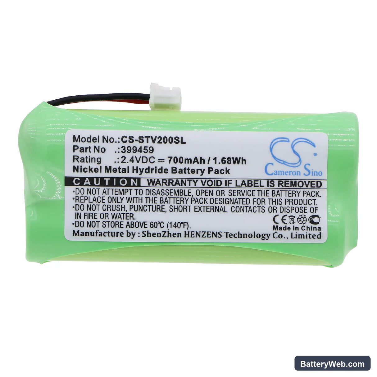Stageclix Jack V2 Transmitter Replacement Battery, 2.4V, 700mAh, Ni-MH 3