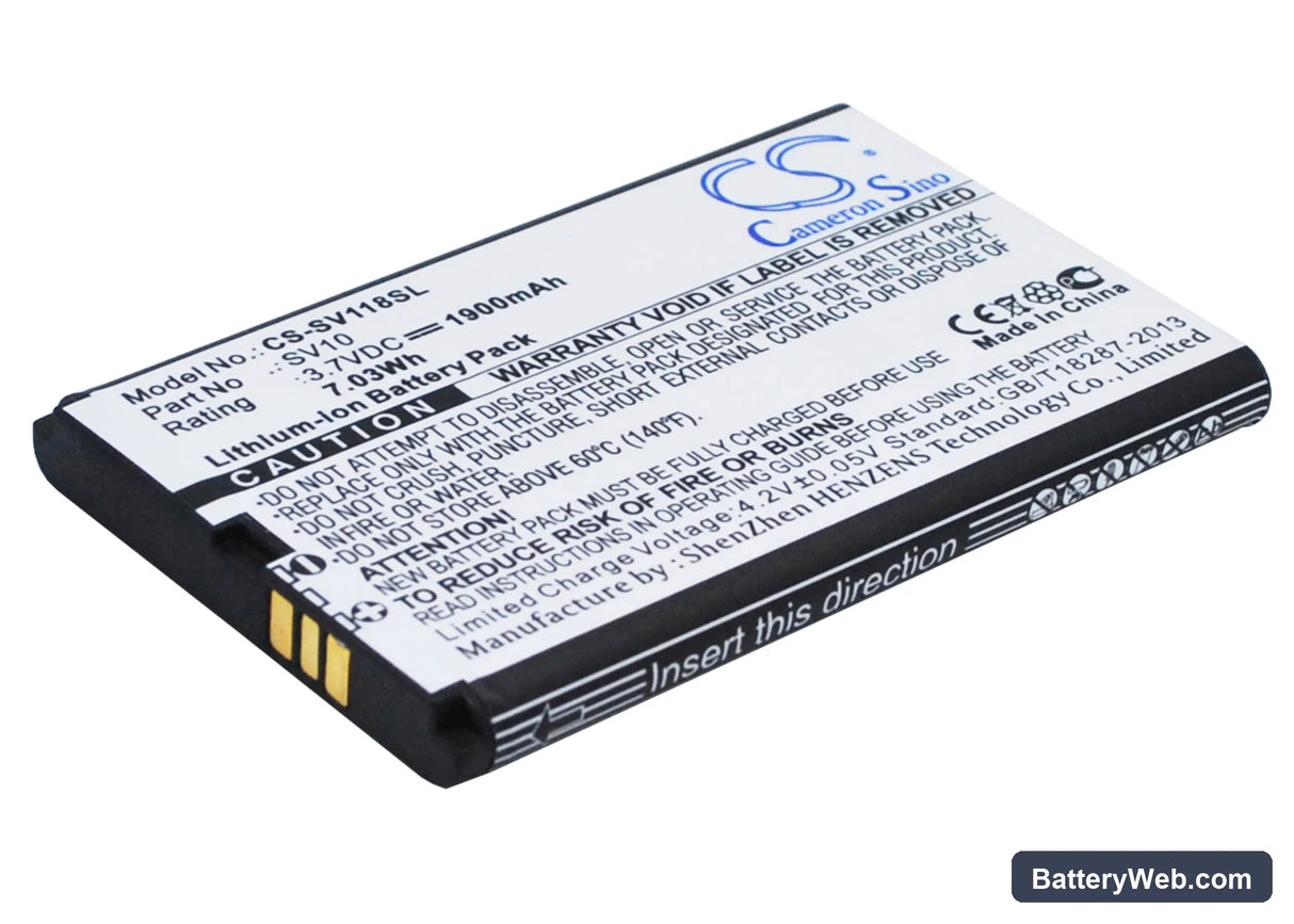 Sieval SV-118 Replacement Battery, 3.7V, 1900mAh, Li-ion 2
