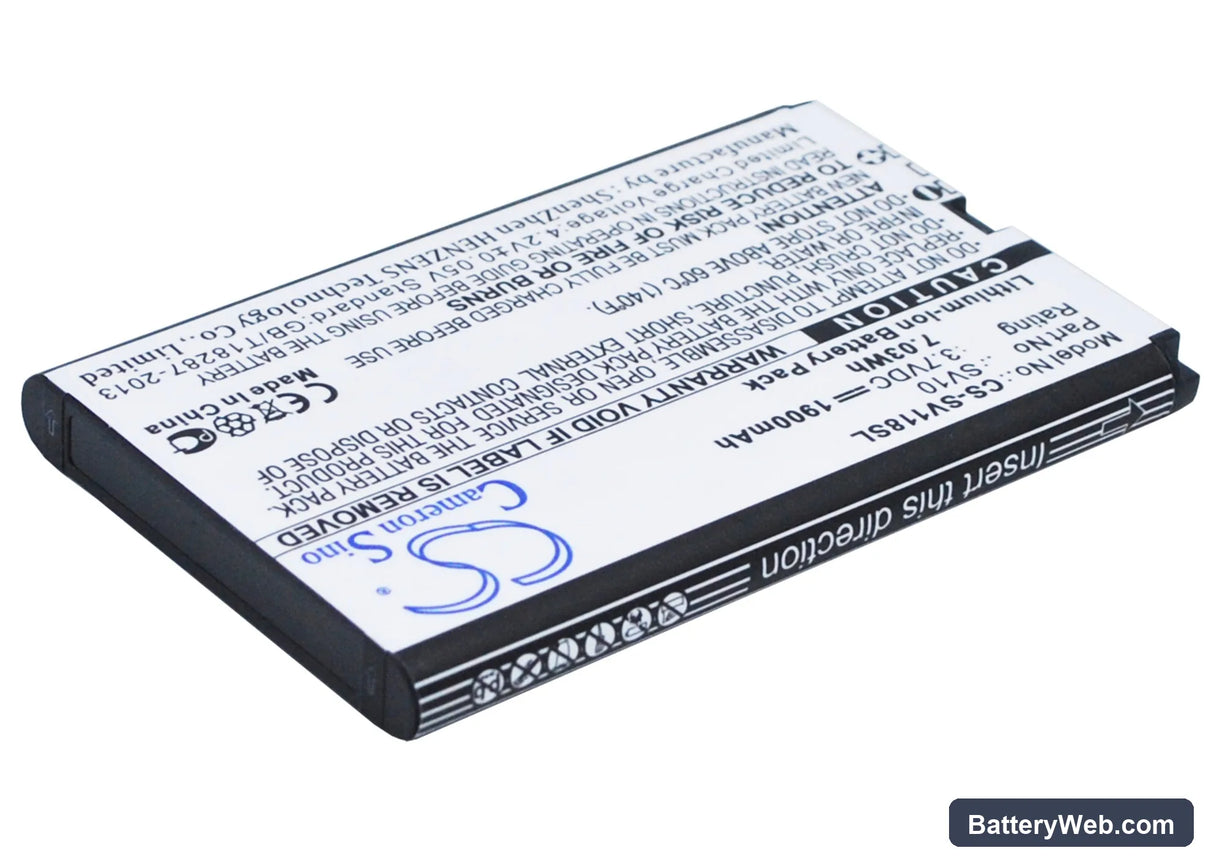 Sieval SV-118 Replacement Battery, 3.7V, 1900mAh, Li-ion 3