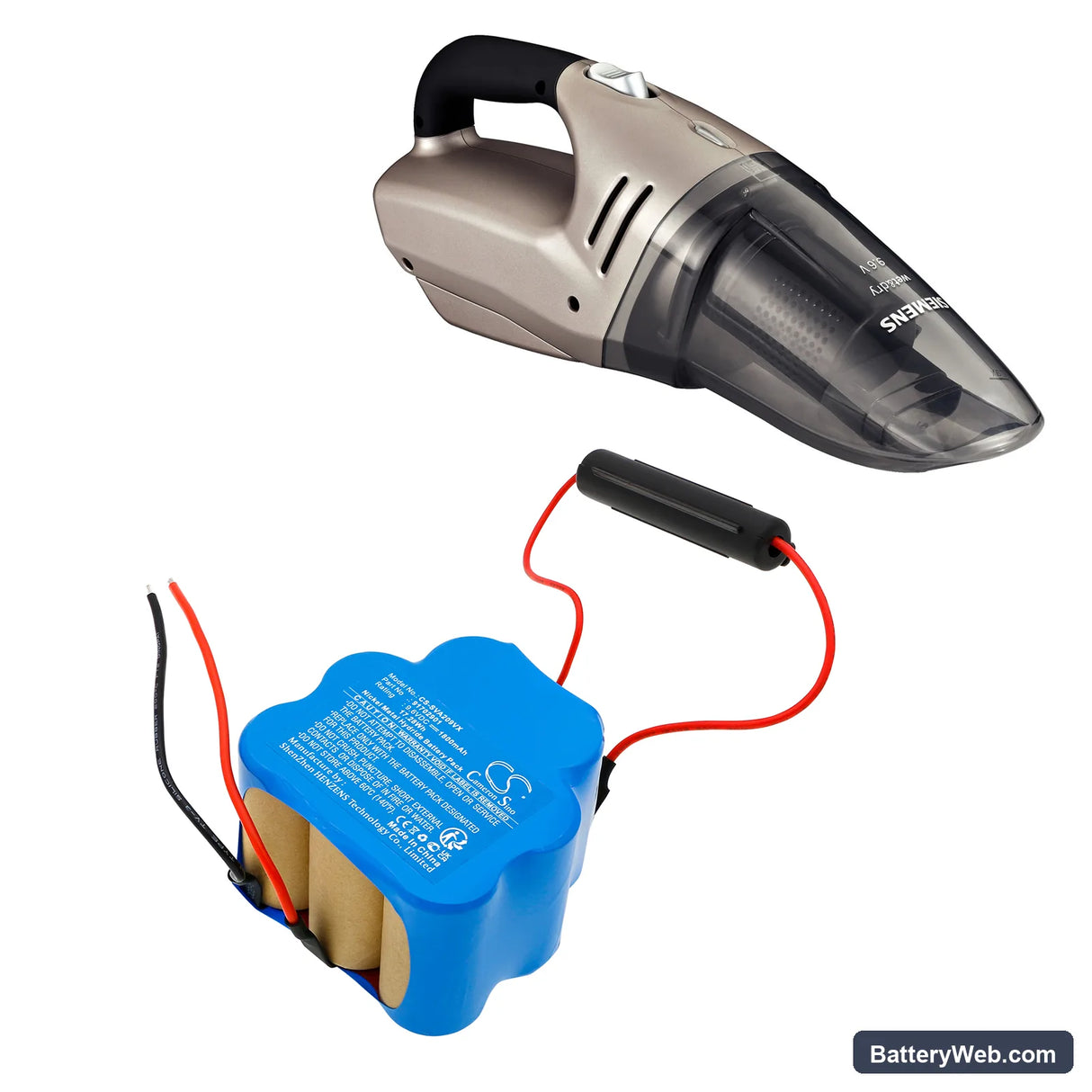 Siemens VK40B01/03 Replacement Battery, 9.6V, 1800mAh, Ni-MH 5