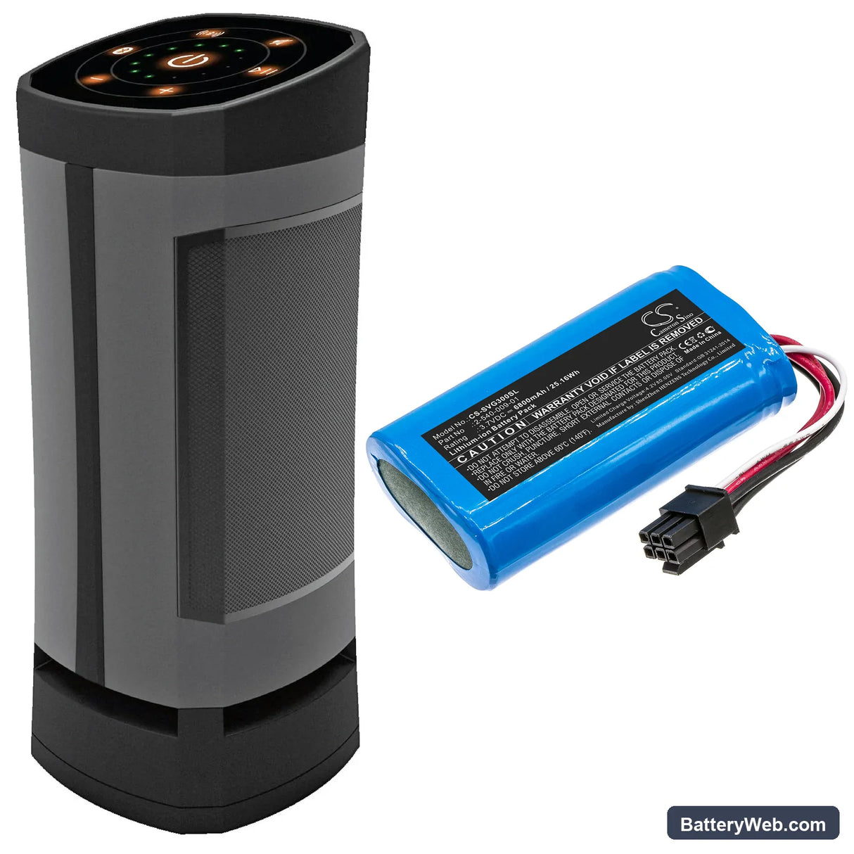 Soundcast VG3 Replacement Battery, 3.7V, 6800mAh, Li-ion 6