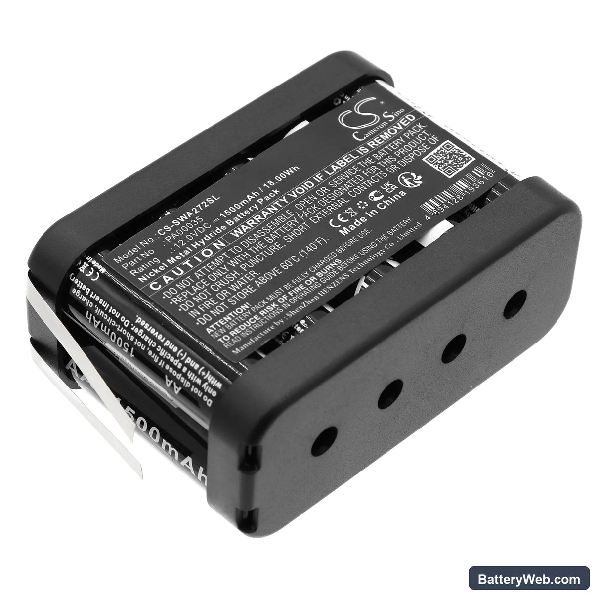 Simon RWA 272 Replacement Battery, 12V, 1500mAh, Ni-MH 1