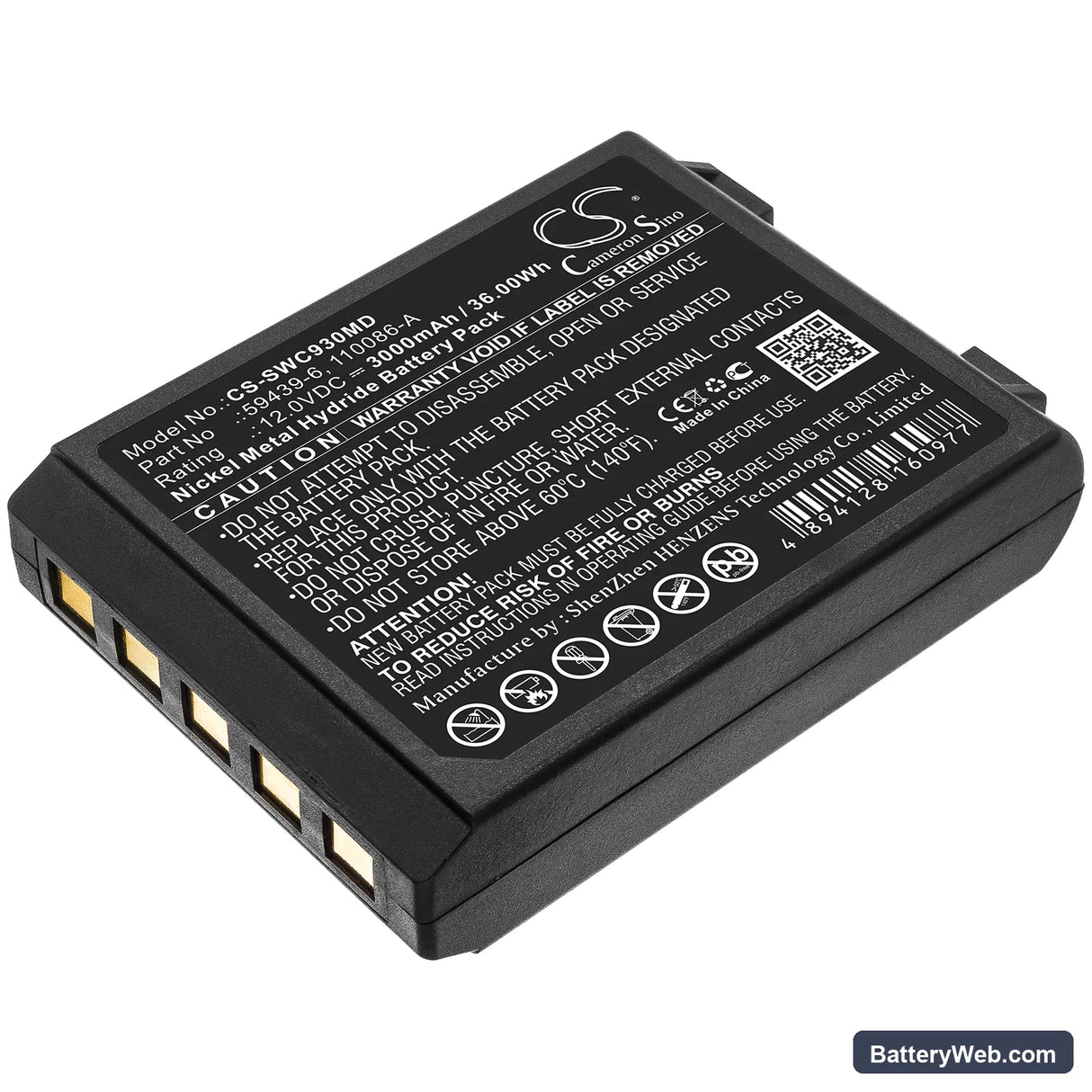 Artema Cardio AID 100 Replacement Battery, 12V, 3000mAh, Ni-MH 1