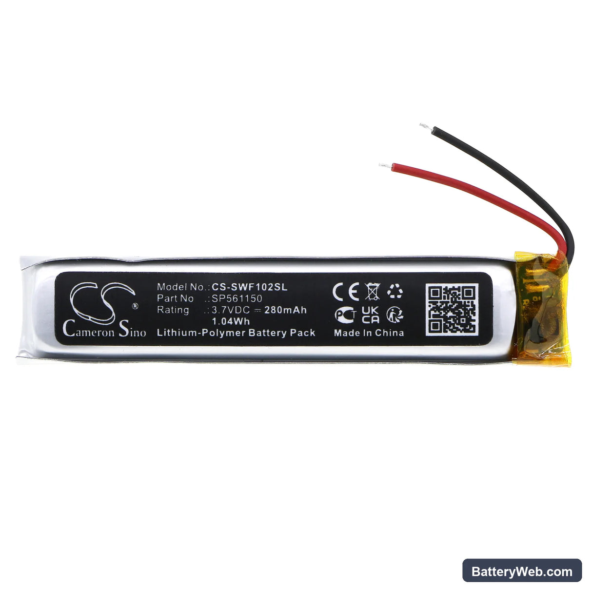 Sony WF-1000XM2 Replacement Battery, 3.7V, 280mAh, Li-Polymer 3