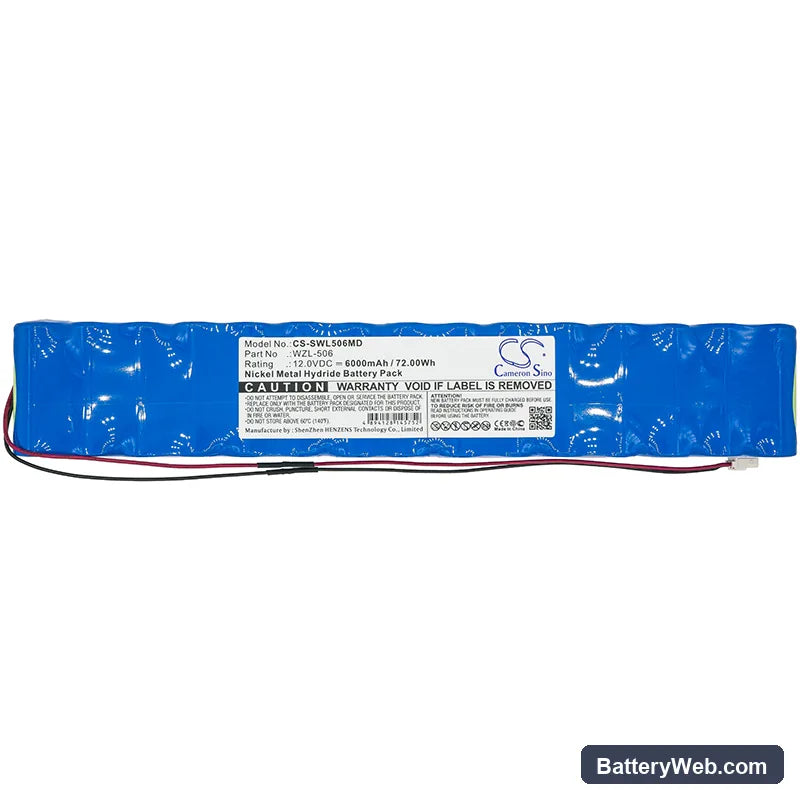 Smiths WZL-506 Replacement Battery, 12V, 6000mAh, Ni-MH 3