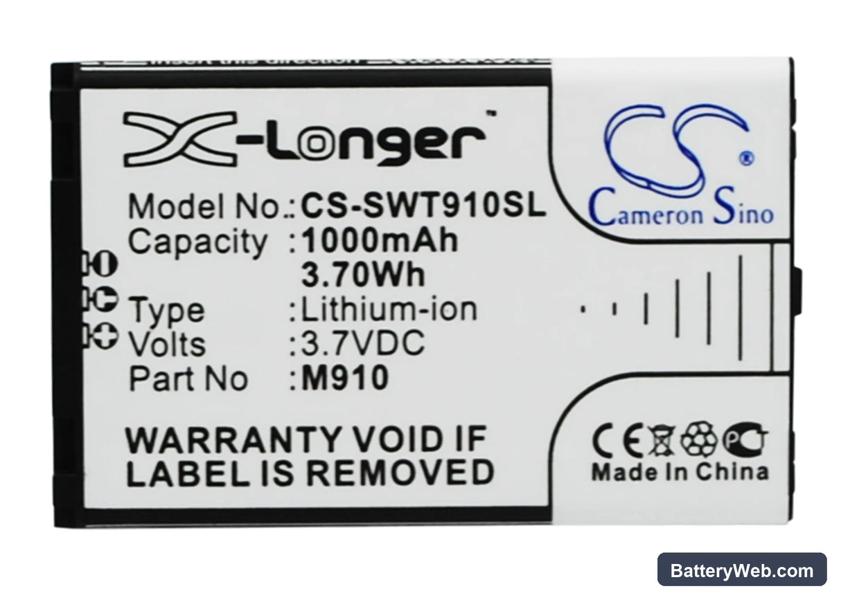 Switel M910 Replacement Battery, 3.7V, 1000mAh, Li-ion 1