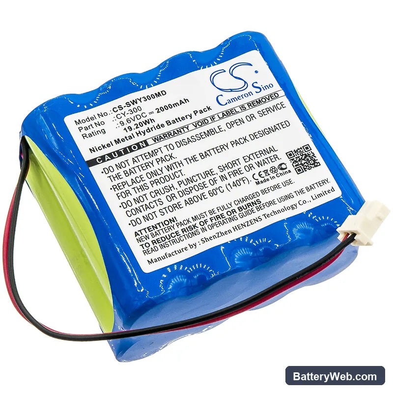 Smiths CY-300 Replacement Battery, 9.6V, 2000mAh, Ni-MH 1