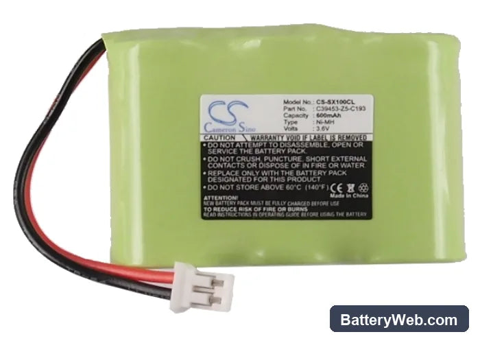 KPN Miami 50 Replacement Battery, 3.6V, 600mAh, Ni-MH 6