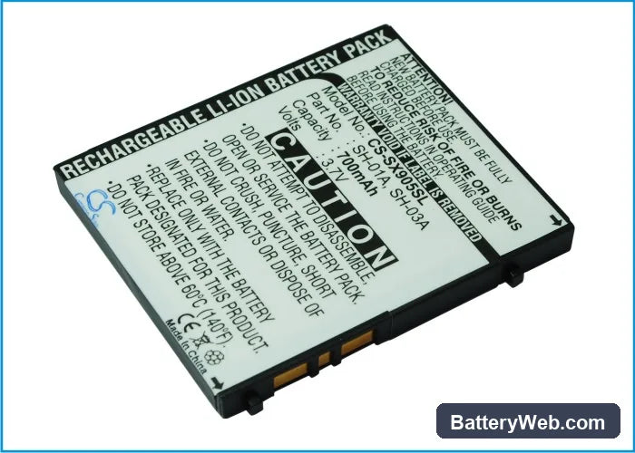 Sharp SH905i Replacement Battery, 3.7V, 700mAh, Li-ion 2