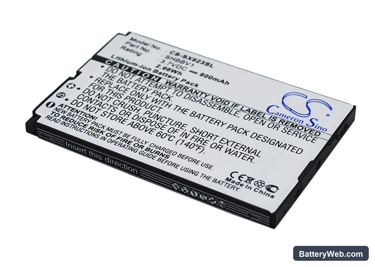Sharp 923SH Replacement Battery, 3.7V, 800mAh, Li-ion 2