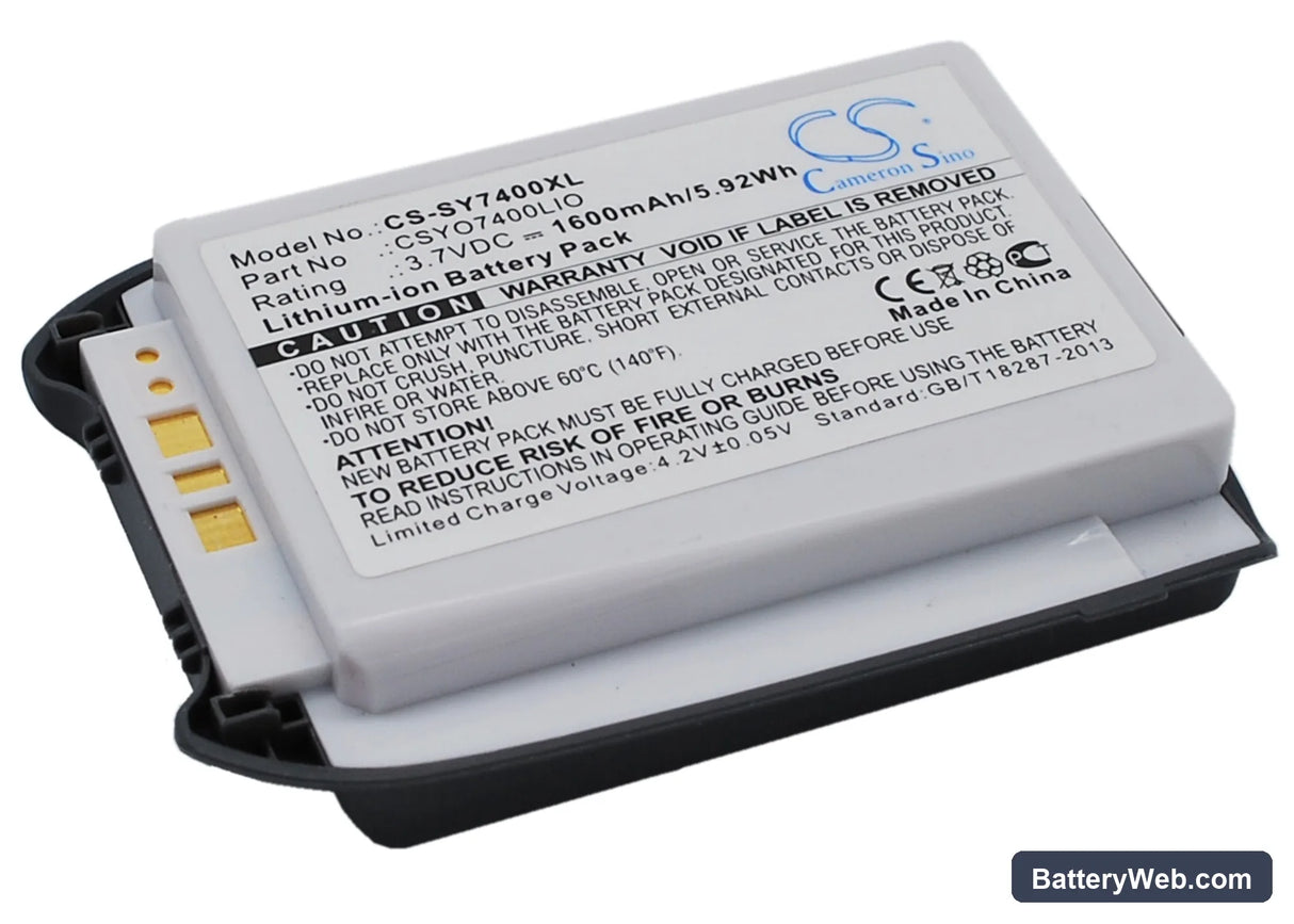 Sanyo SCP-7400 Replacement Battery, 3.7V, 1600mAh, Li-ion 1