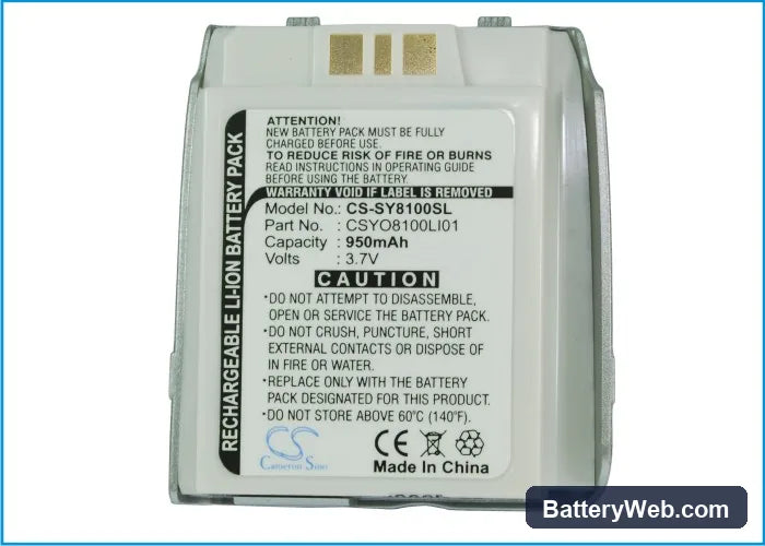 Sanyo SCP-8100 Replacement Battery, 3.7V, 950mAh, Li-ion 5