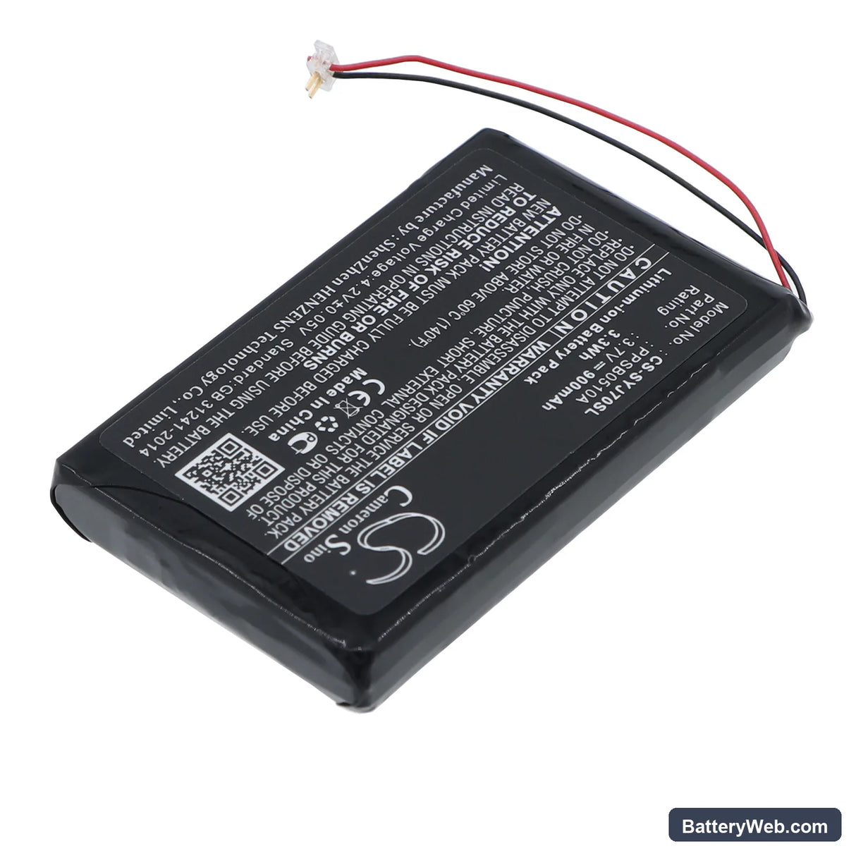 Samsung YH-J70 Replacement Battery, 3.7V, 900mAh, Li-ion 2