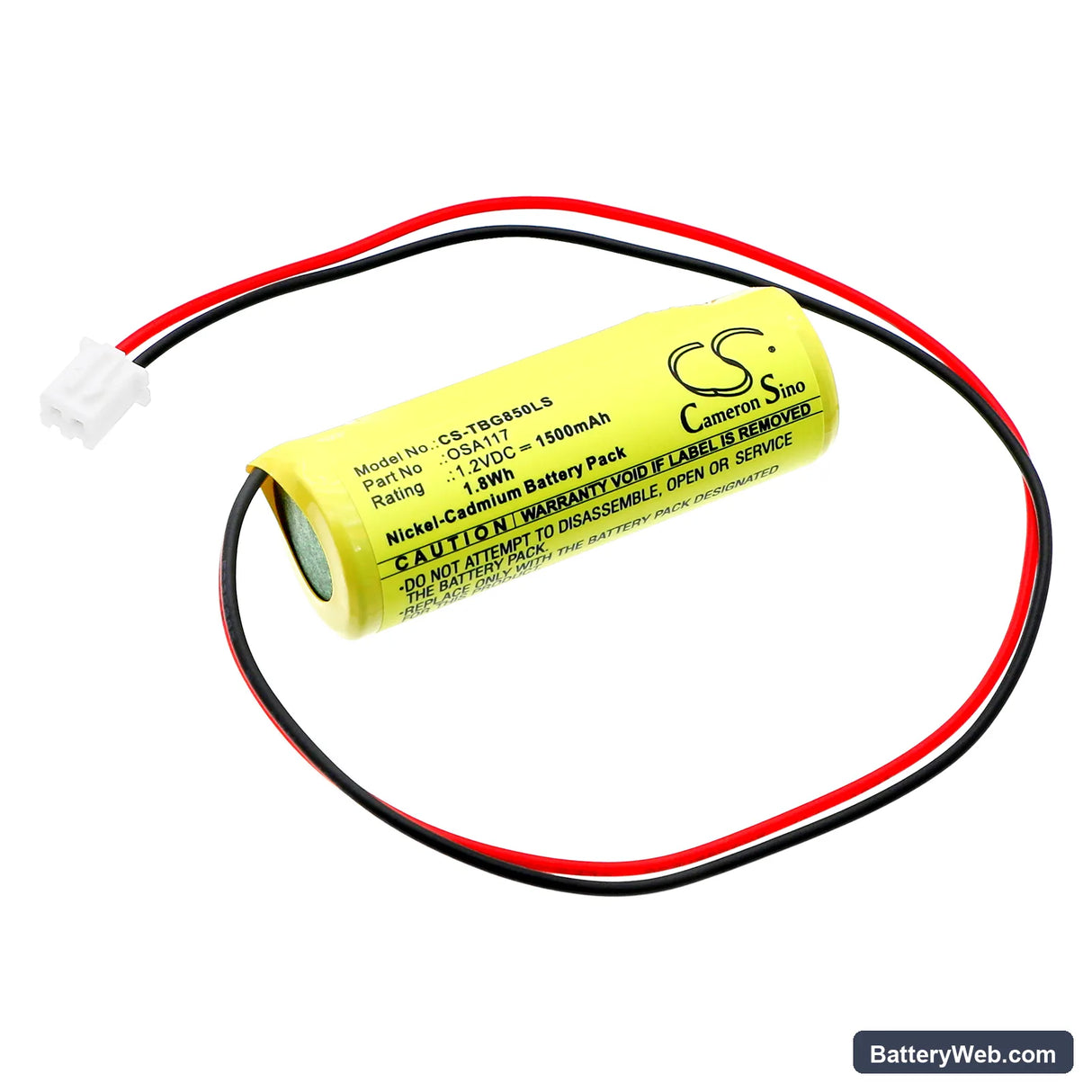 Teig 850069 Replacement Battery, 1.2V, 1500mAh, Ni-CD 1