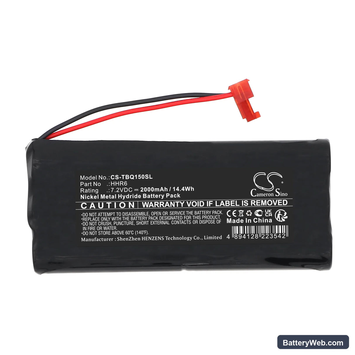 Tobias IQ150 Paper-Chek Replacement Battery, 7.2V, 2000mAh, Ni-MH 3