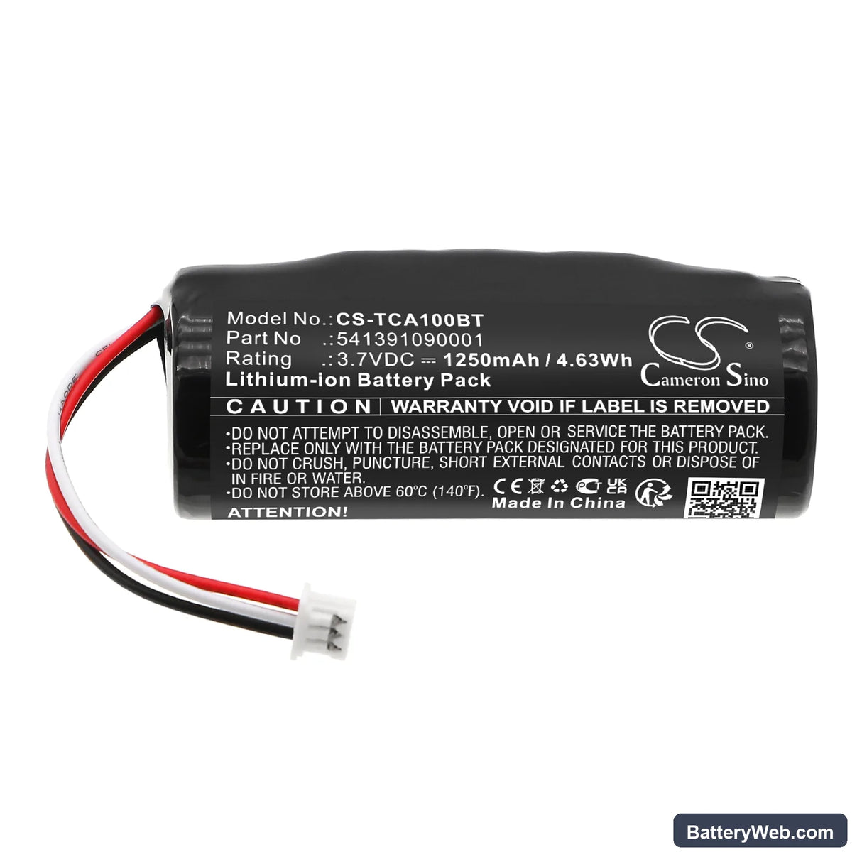 Technicolor TCHR1AZ0 Replacement Battery, 3.7V, 1250mAh, Li-ion 3