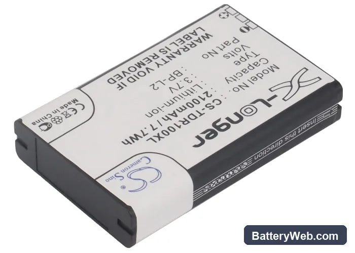 Tascam DR-1 Replacement Battery, 3.7V, 2100mAh, Li-ion 2