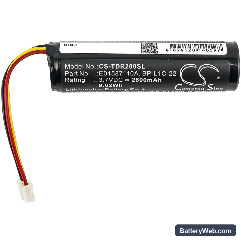 Tascam MP-GT1 Replacement Battery, 3.7V, 2600mAh, Li-ion 3