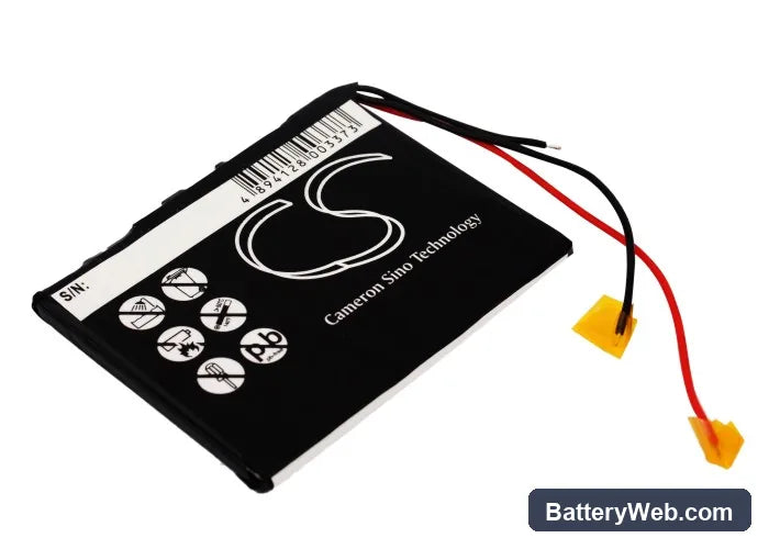 Thomson PDP2840 MP3 Player Replacement Battery, 3.7V, 1600mAh, Li-ion 4