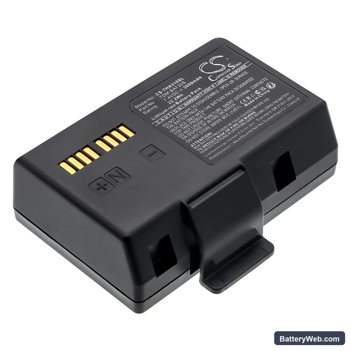 TSC Alpha 3L Replacement Battery, 7.4V, 3000mAh, Li-ion 1