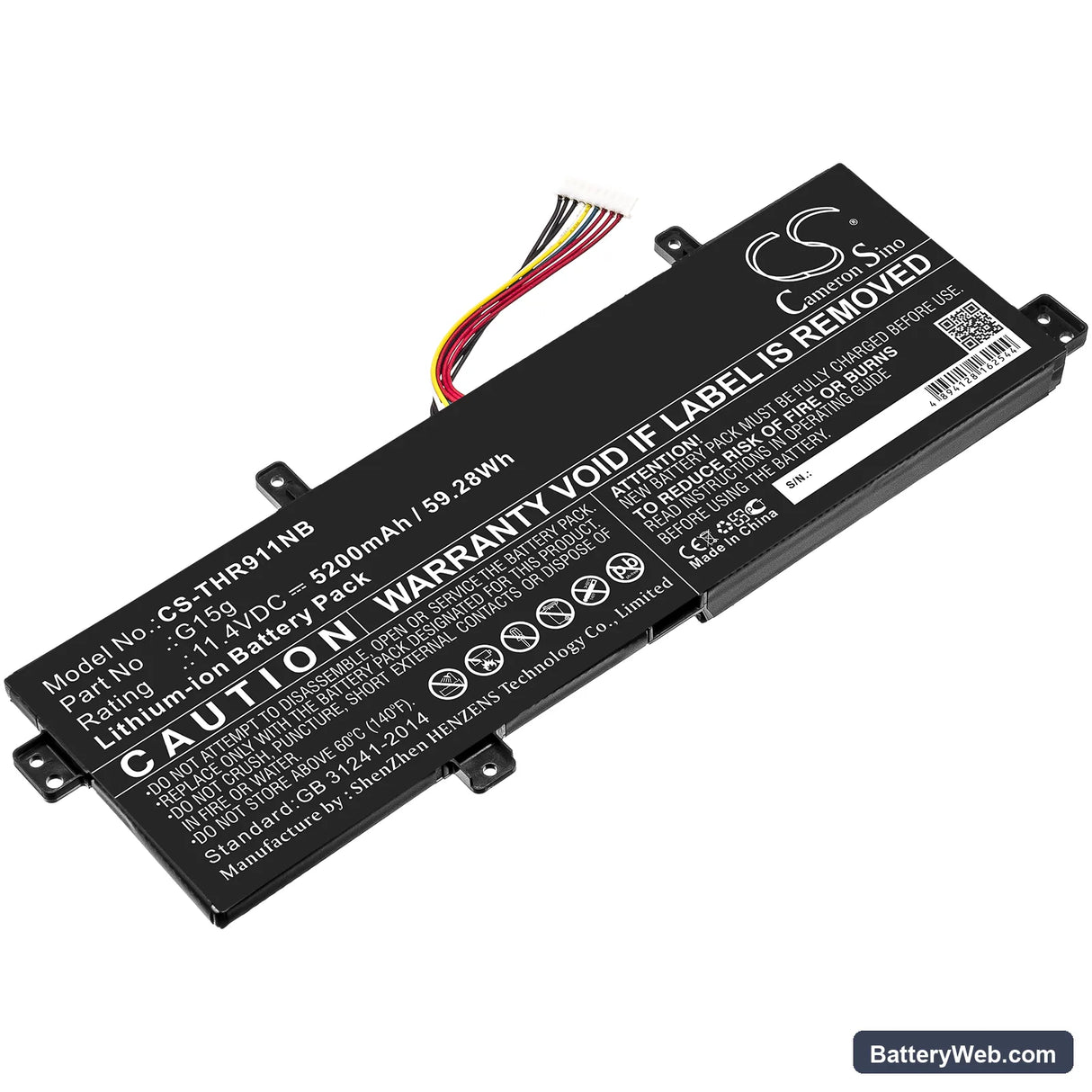 Machenike F117-S6CP Replacement Battery, 11.4V, 5200mAh, Li-ion 1