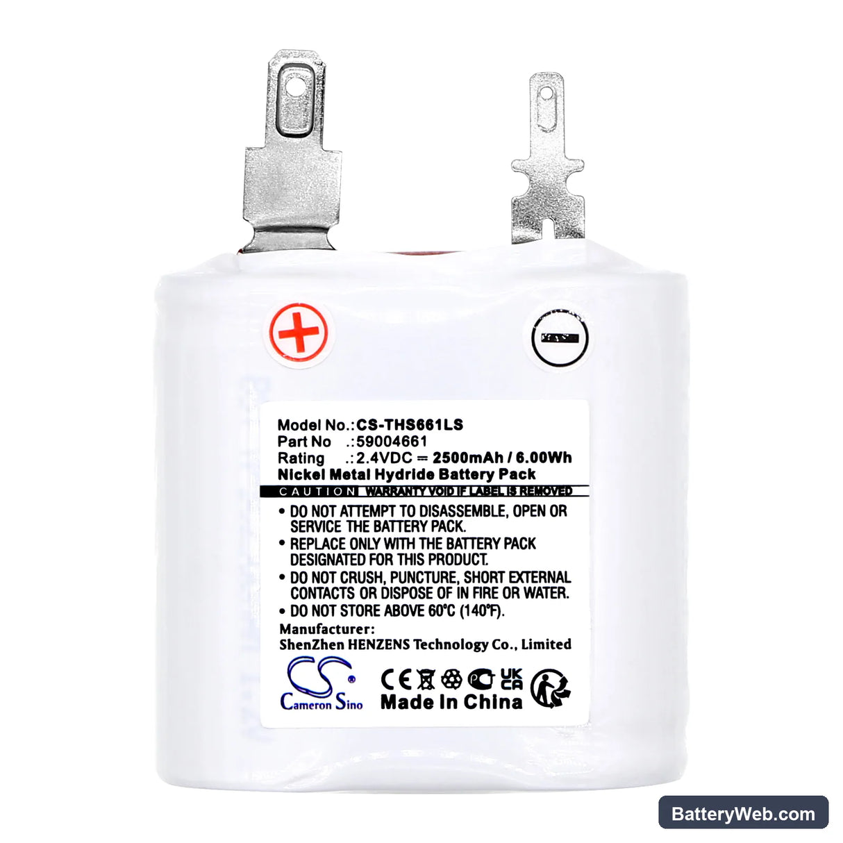 Thorn Voyager Star Cs 2 SBS Replacement Battery, 2.4V, 2500mAh, Ni-MH 3