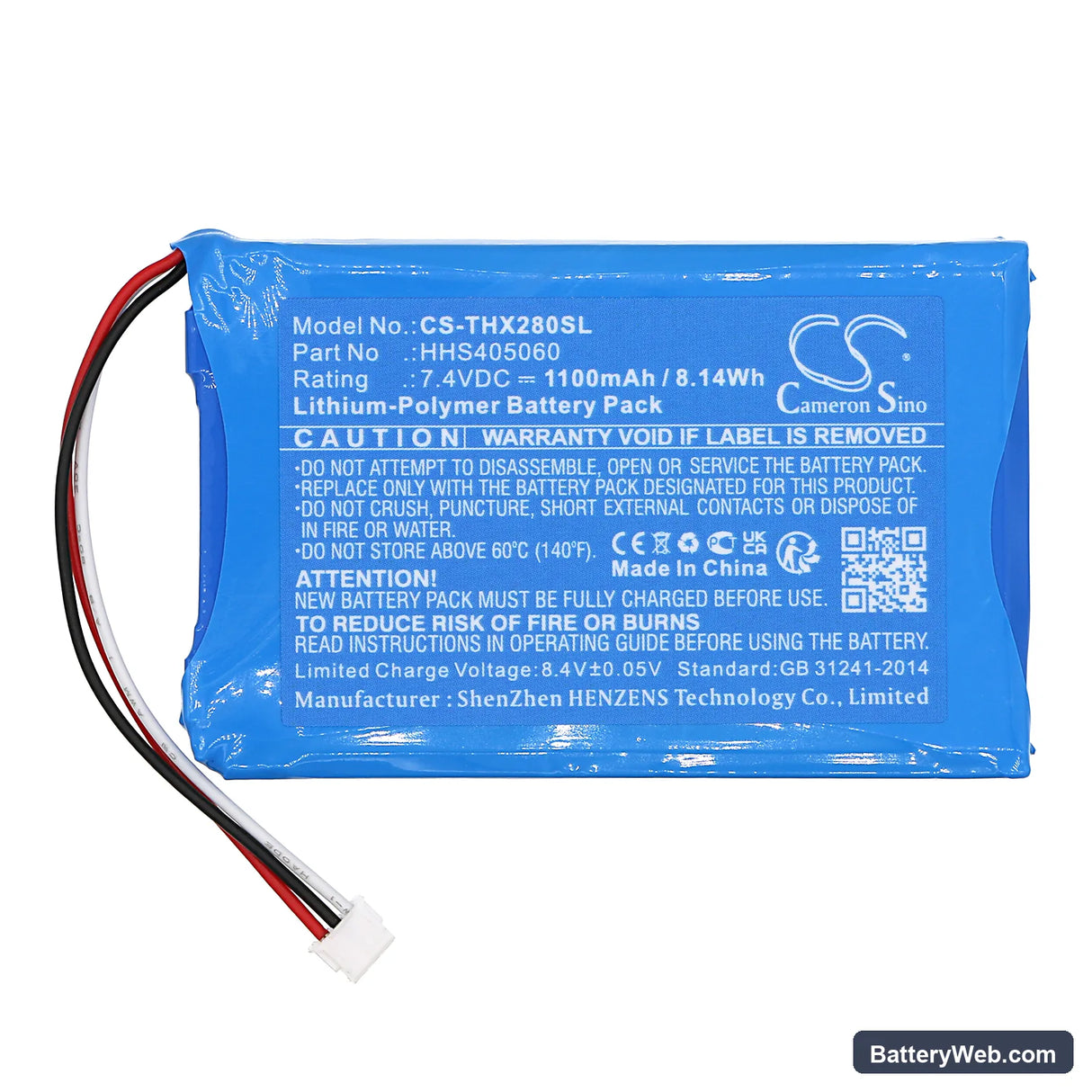 Technaxx TX-28 Monitor Replacement Battery, 7.4V, 1100mAh, Li-Polymer 3