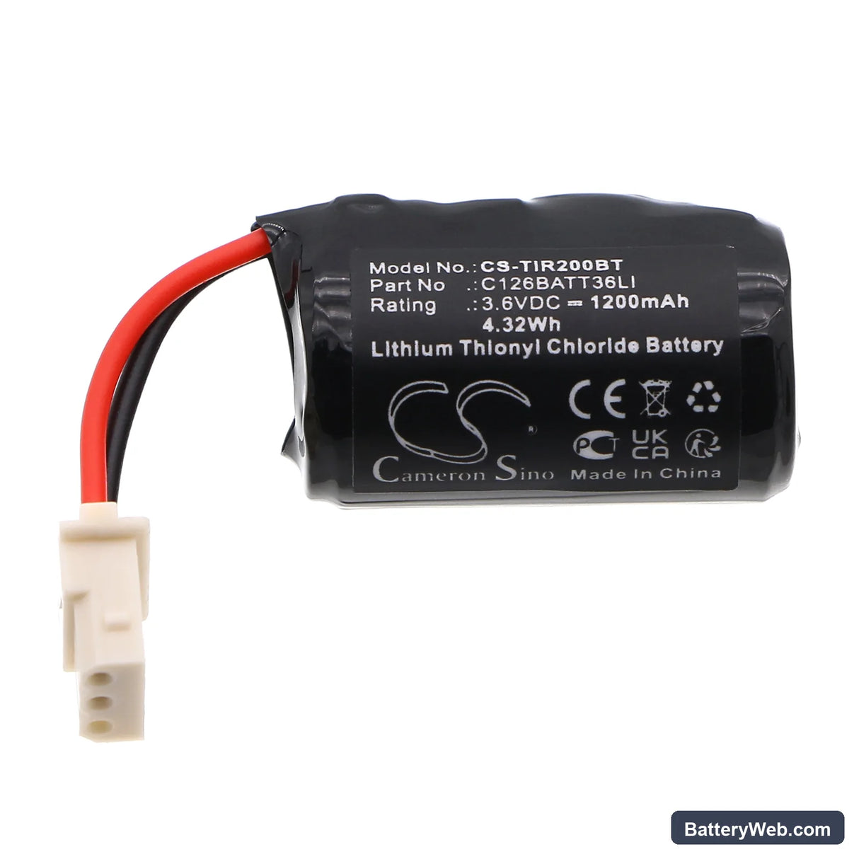 Technoalarm IR200 Replacement Battery, 3.6V, 1200mAh, Li-SOCl2 3