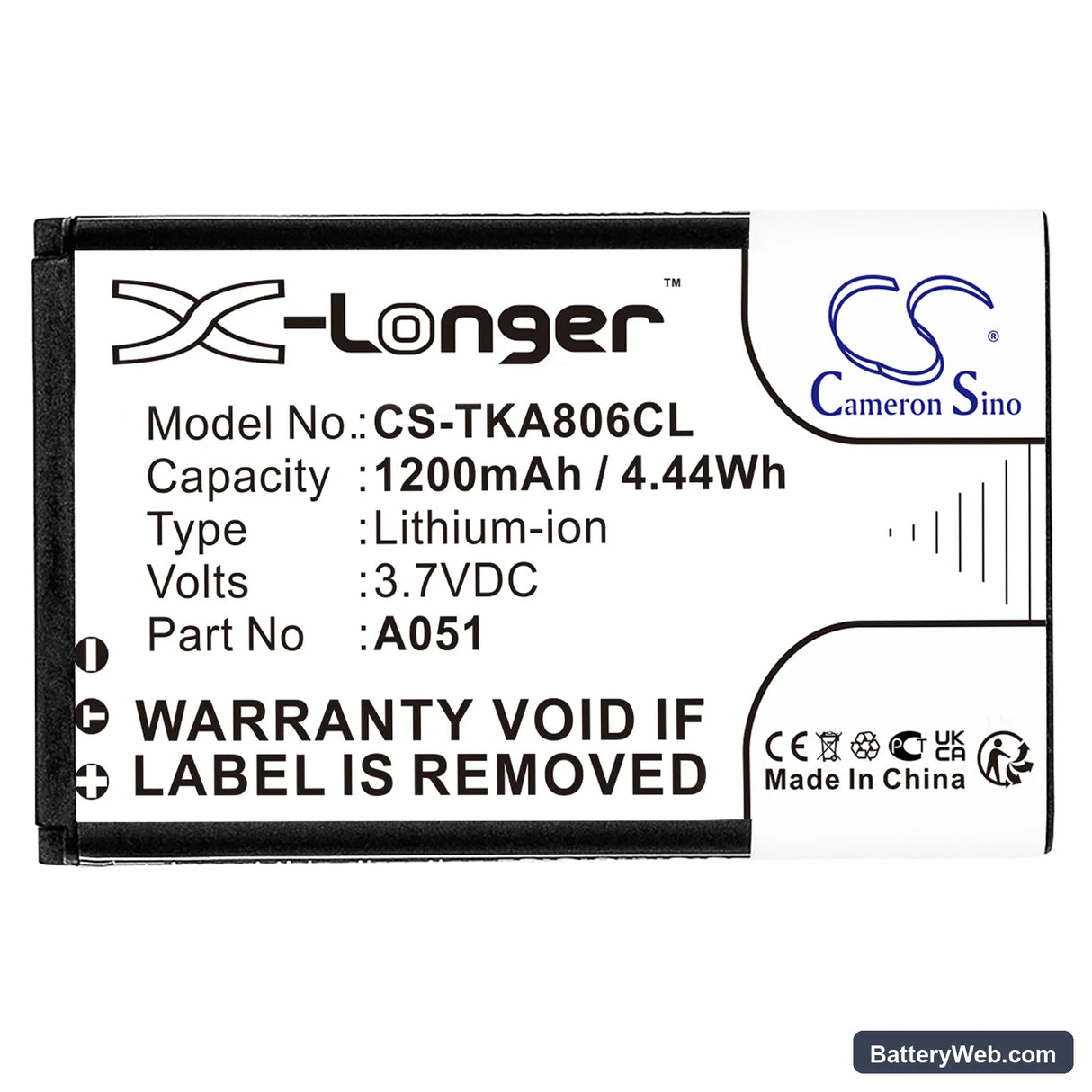 EnGenius EP802H Replacement Battery, 3.7V, 1200mAh, Li-ion 3