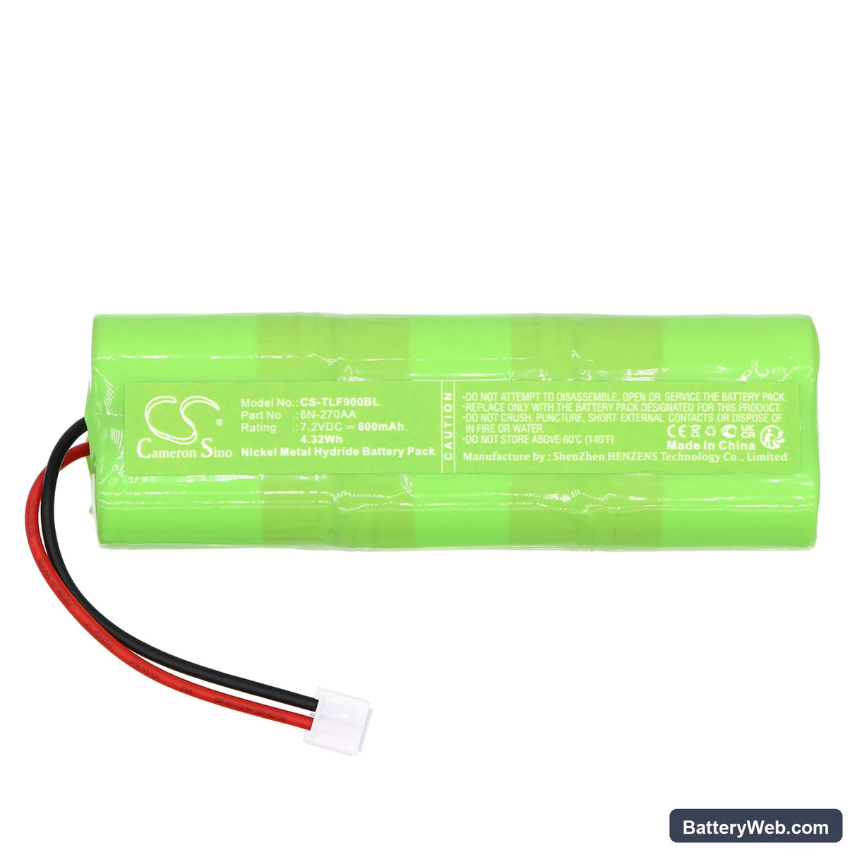 Telenot B+B Replacement Battery, 7.2V, 600mAh, Ni-MH 3