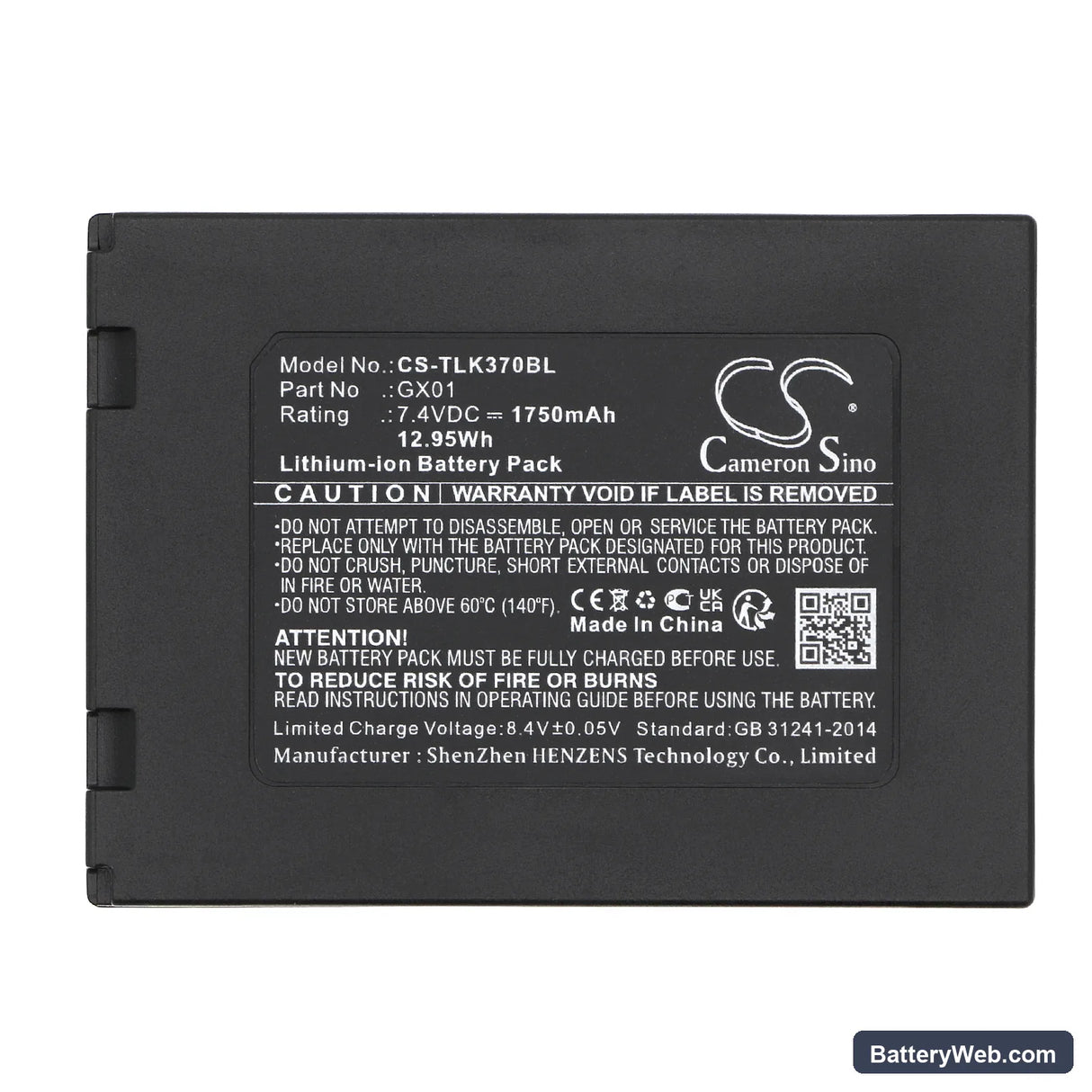 Tactilion G3 Replacement Battery, 7.4V, 1750mAh, Li-ion 5