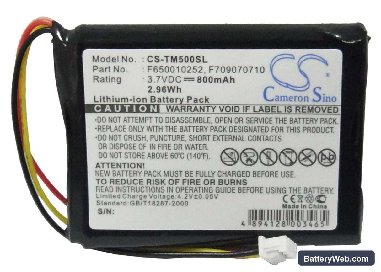 TomTom One Replacement Battery, 3.7V, 800mAh, Li-ion 5
