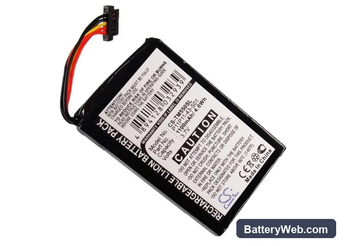 TomTom Go 550 Live Replacement Battery, 3.7V, 1100mAh, Li-ion 5