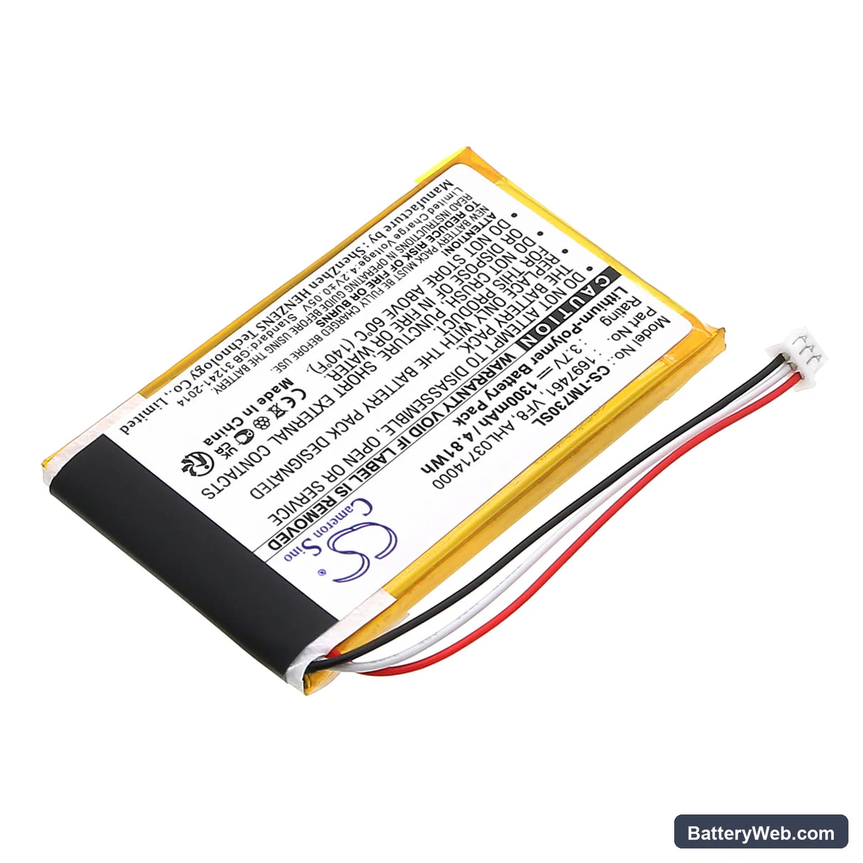 TomTom Go 530 Live Replacement Battery, 3.7V, 1300mAh, Li-Polymer 2