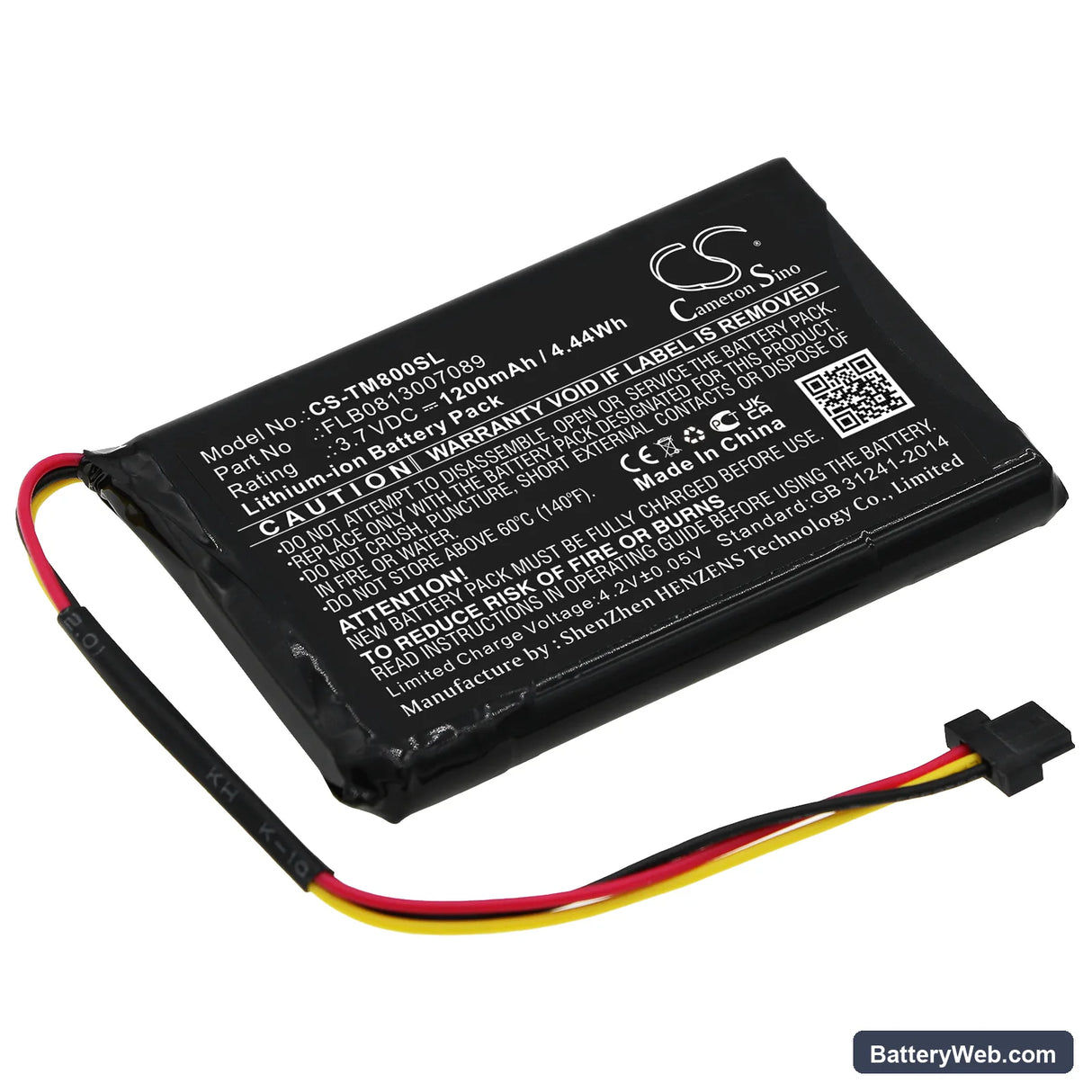 TomTom One XL Traffic Replacement Battery, 3.7V, 1200mAh, Li-ion 1