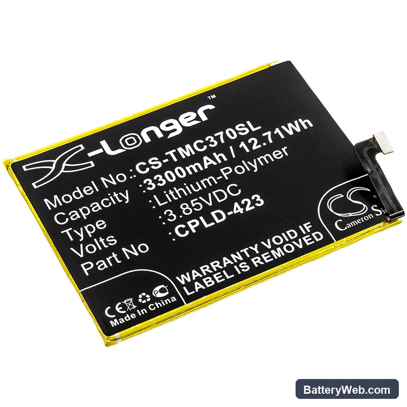 T-Mobile Revvl Plus Replacement Battery, 3.85V, 3300mAh, Li-Polymer 1