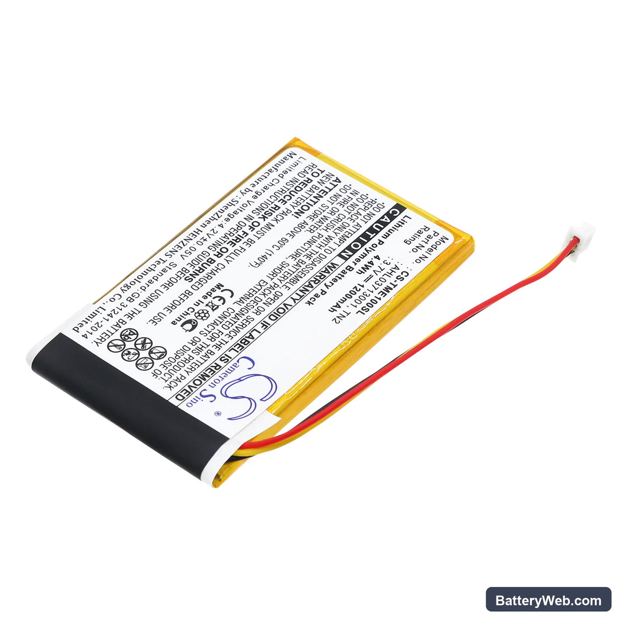 TomTom Eclipse Replacement Battery, 3.7V, 1200mAh, Li-Polymer 2