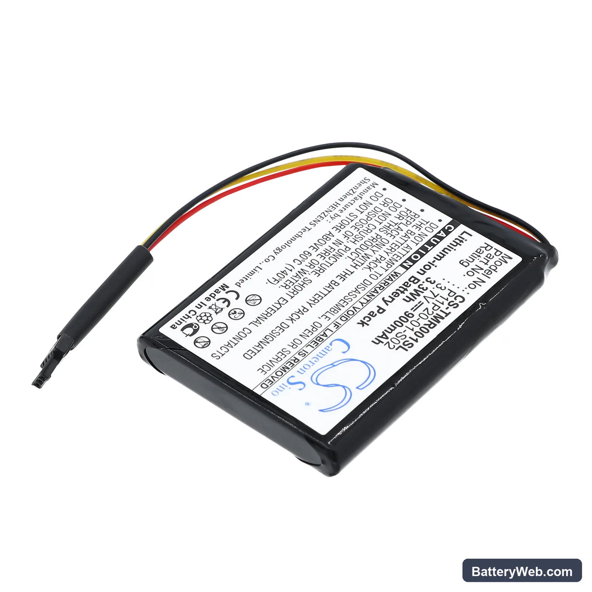 TomTom Route XL Replacement Battery, 3.7V, 900mAh, Li-ion 2