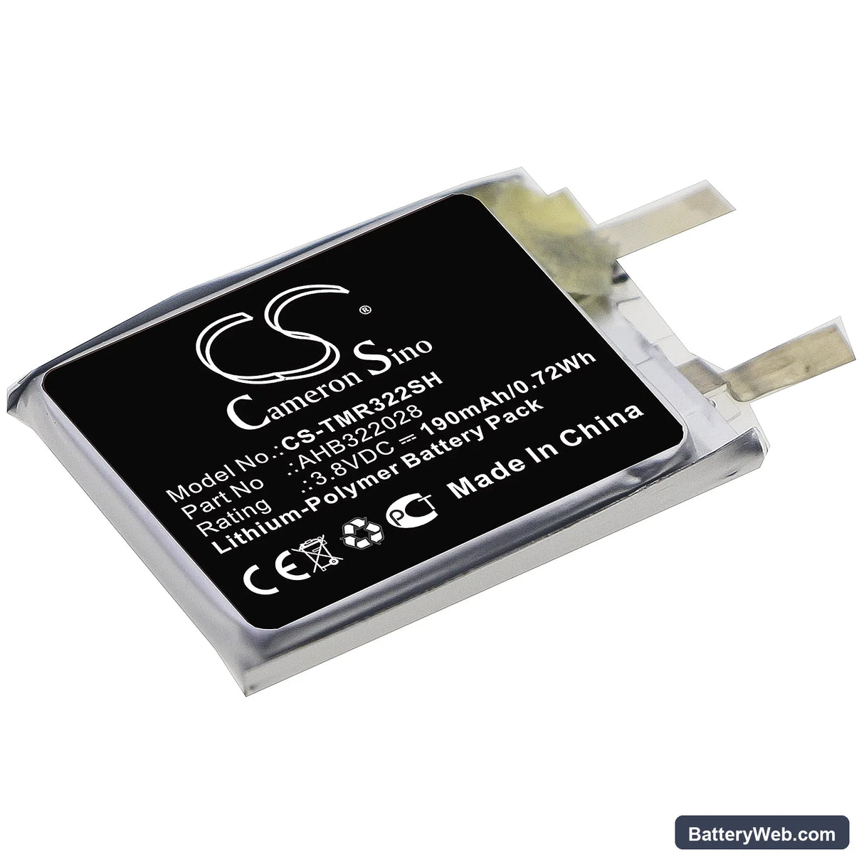 TomTom Runner Cardio Replacement Battery, 3.8V, 190mAh, Li-Polymer 1