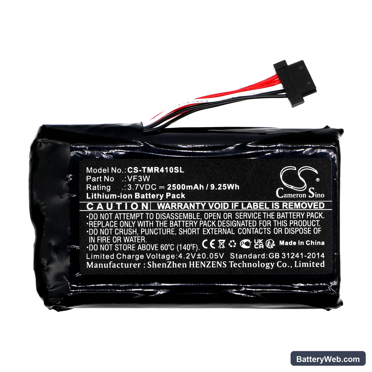 TomTom Rider 400 Replacement Battery, 3.7V, 2500mAh, Li-ion 3