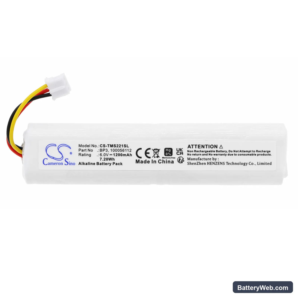 Telenot DSS2 Replacement Battery, 6V, 1200mAh, Alkaline 3